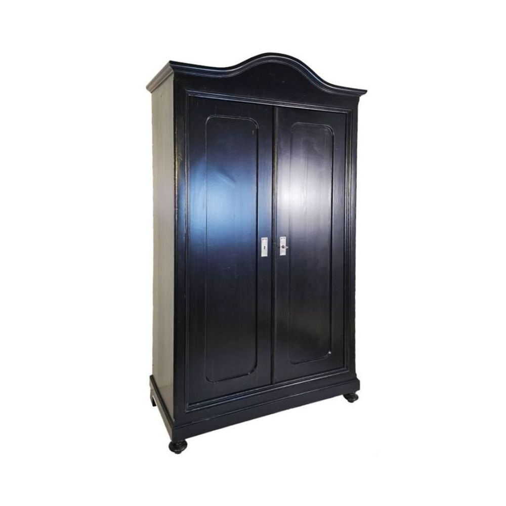 Schrank antik, massiv Tanne, Acryl schwarz 11