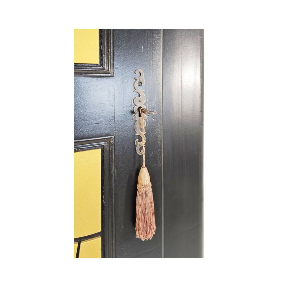 Antiker Schrank, Acryl schwarz mit Sonne goldfarben 10